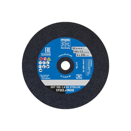 Pferd Die Grinder Wheel, 60 Grit, 4"x1/16 69411
